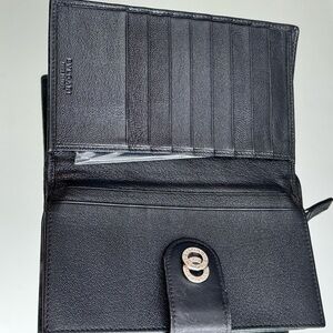 Sold! BVLGARI DOPPIO TONDO Wallet, Black, Silver Hardware, Leather, COA